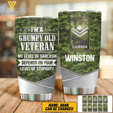Personalized Canadian Veterans/Soldier Tumbler Printed 22APR-DT04