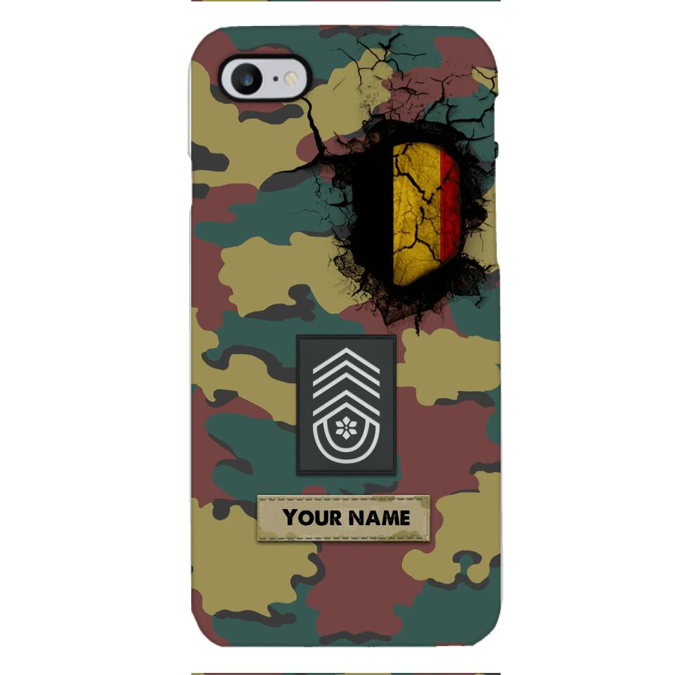 Personalized Belgium Army Veteran Camo Phone Case Printed 3C 0404