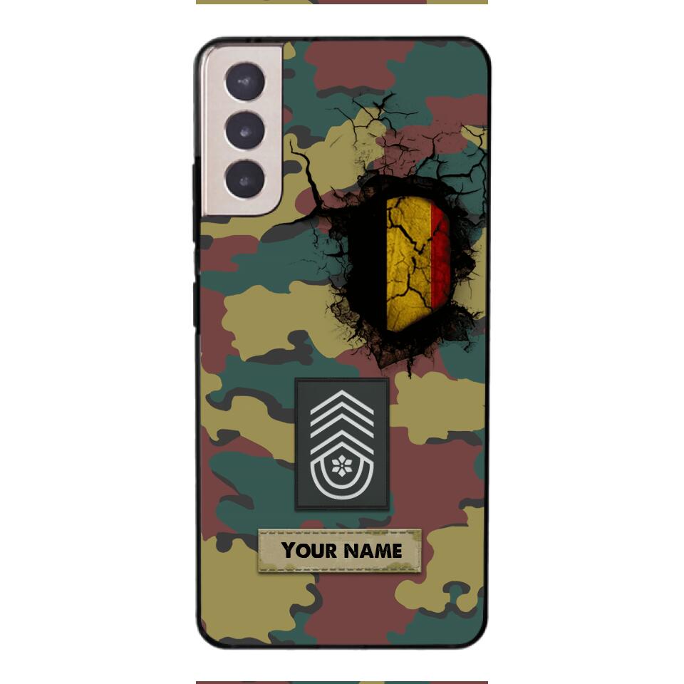 Personalized Belgium Army Veteran Camo Phone Case Printed 3C 0404