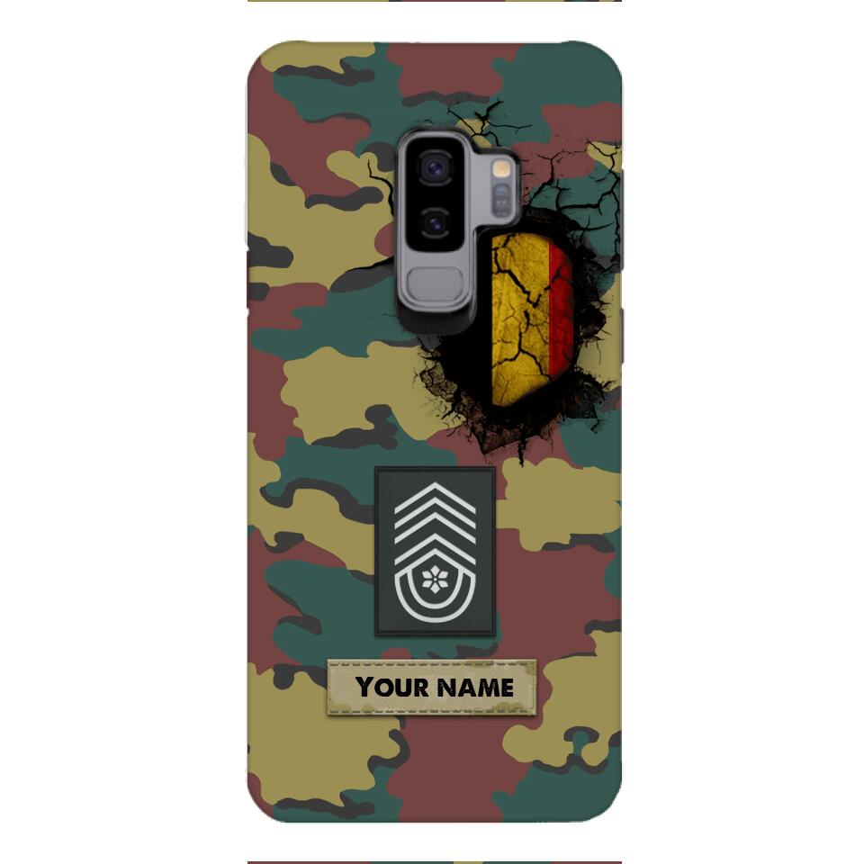 Personalized Belgium Army Veteran Camo Phone Case Printed 3C 0404