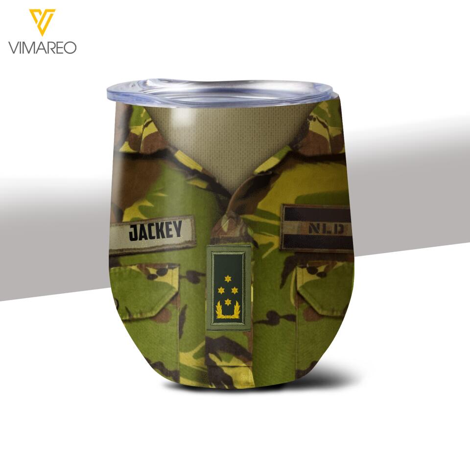 Personalized Netherland Soldier/Veterans Tumbler Printed 22APR-HQ04