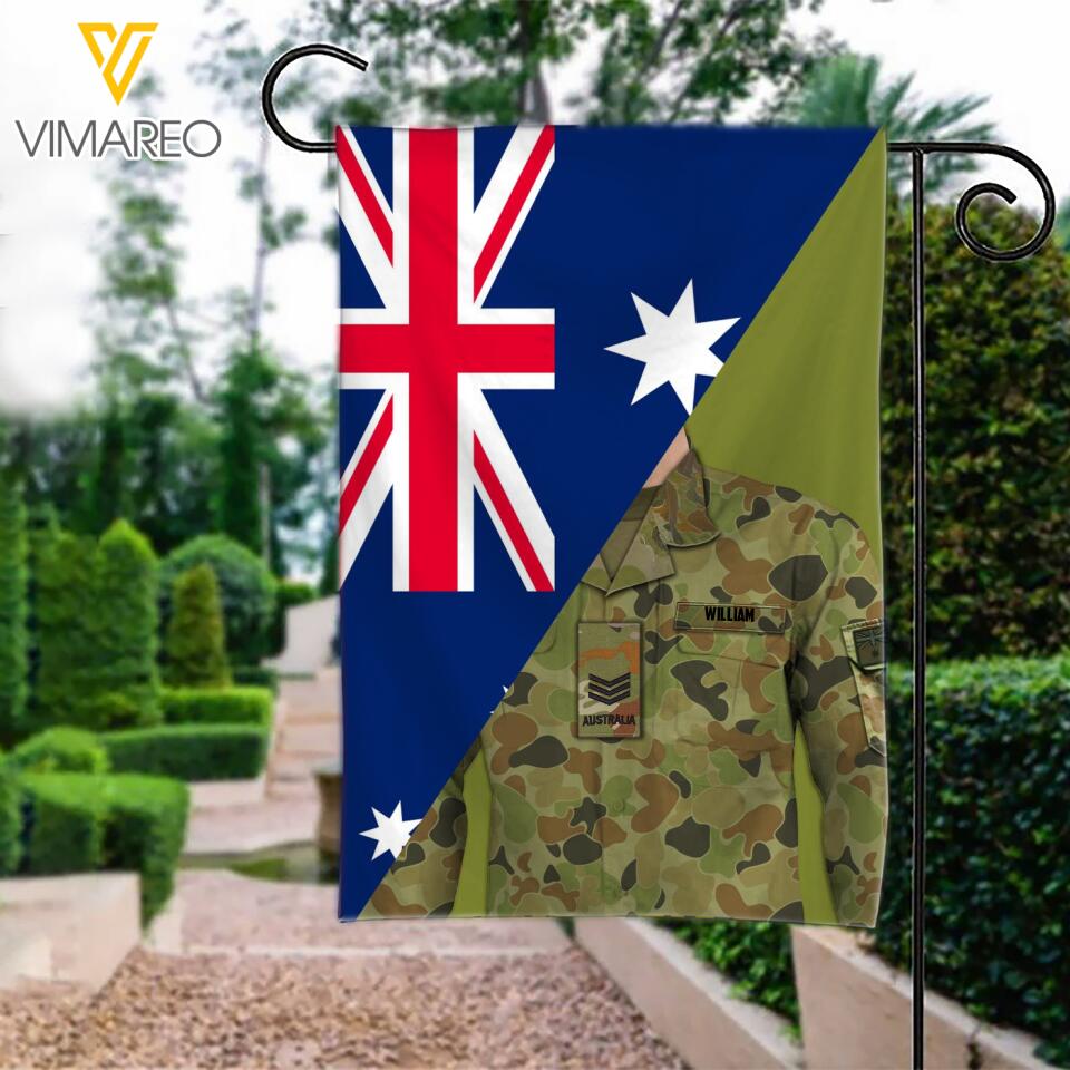 Personalized Australian Soldier Garden Flag Printed 22APR-MQ04