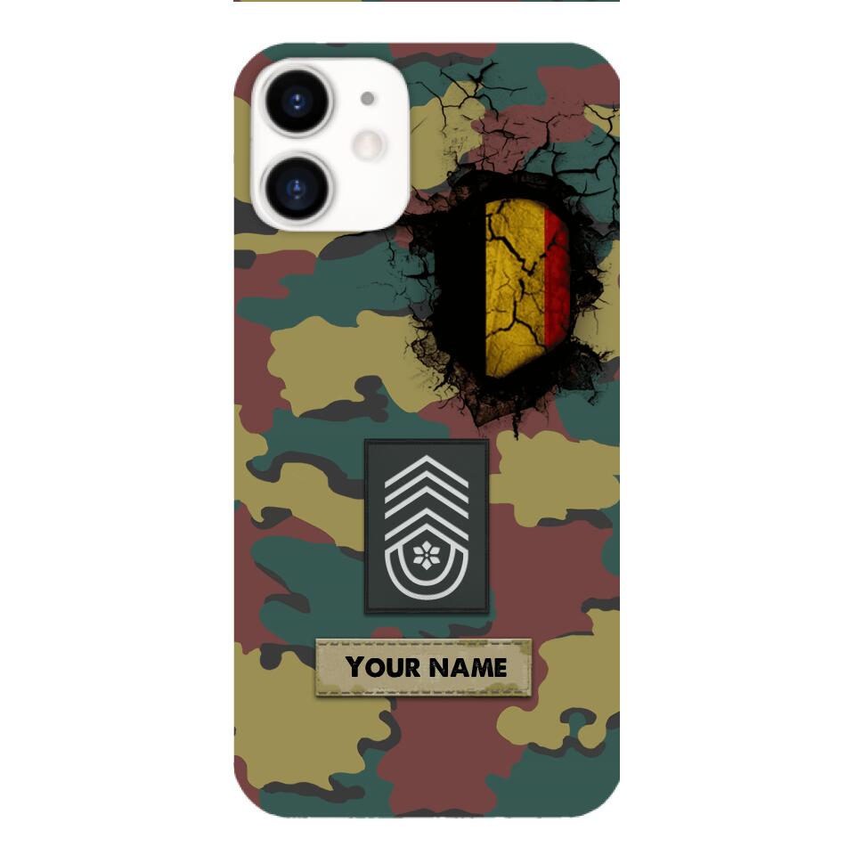 Personalized Belgium Army Veteran Camo Phone Case Printed 3C 0404