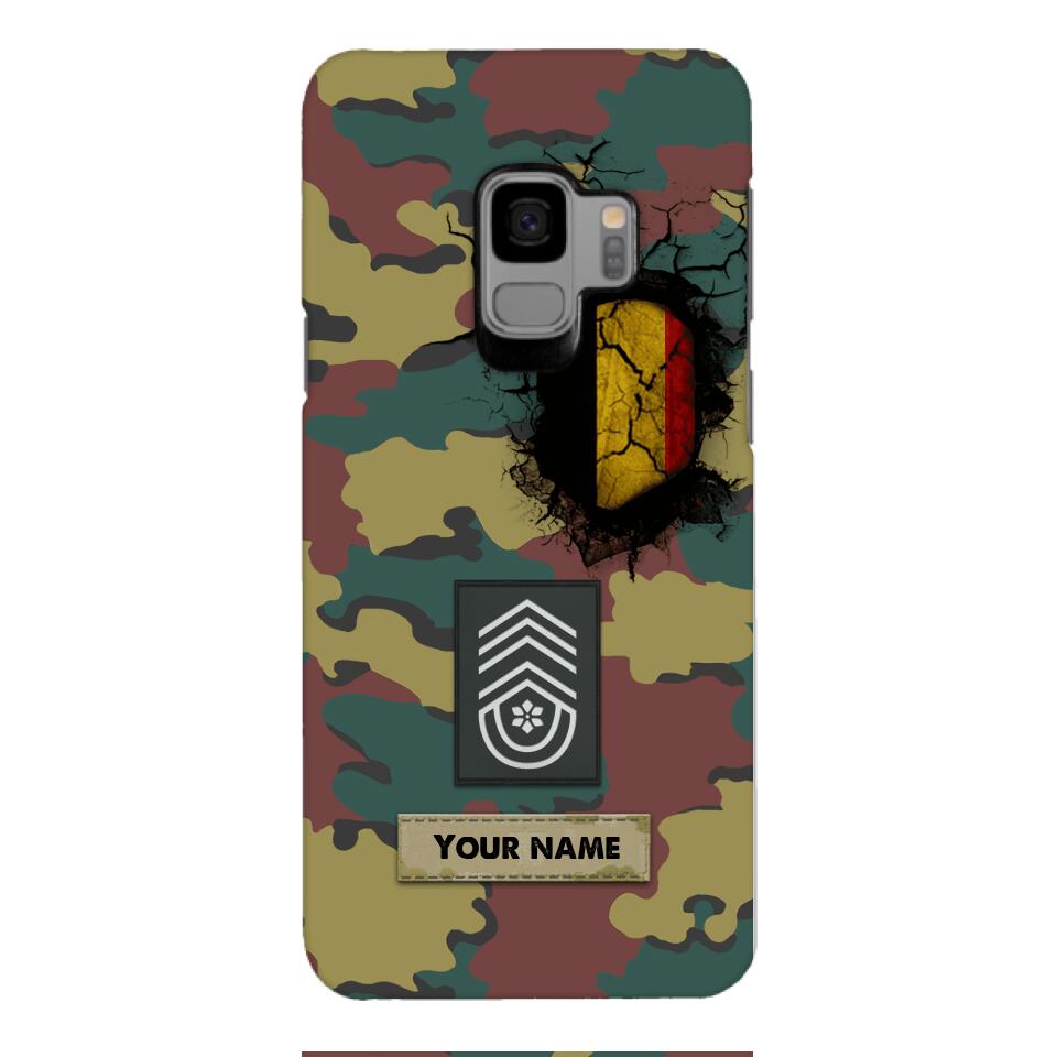 Personalized Belgium Army Veteran Camo Phone Case Printed 3C 0404