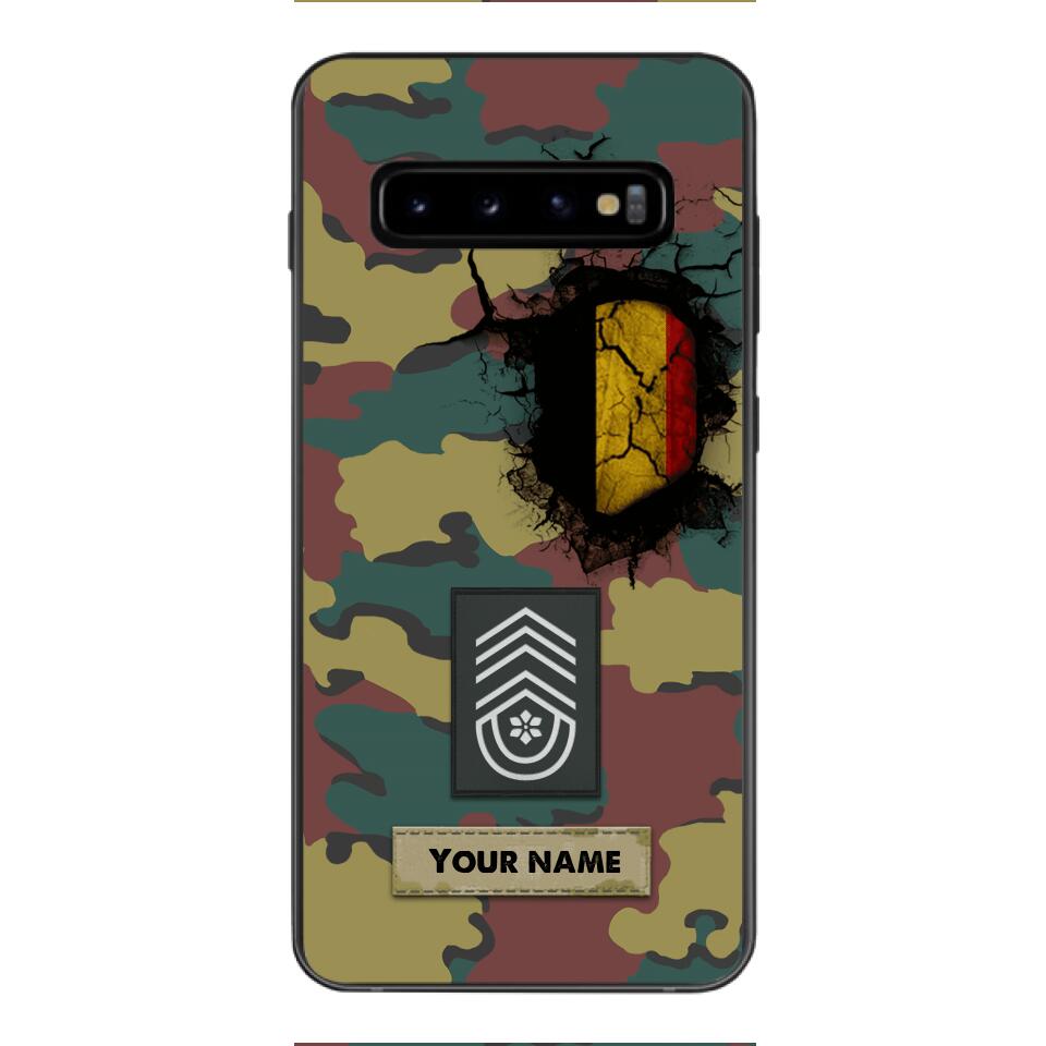 Personalized Belgium Army Veteran Camo Phone Case Printed 3C 0404