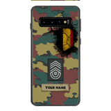 Personalized Belgium Army Veteran Camo Phone Case Printed 3C 0404