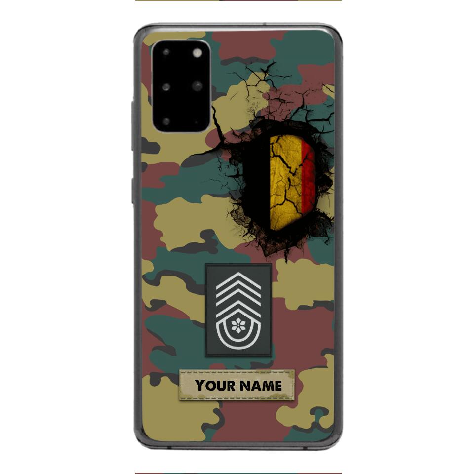 Personalized Belgium Army Veteran Camo Phone Case Printed 3C 0404