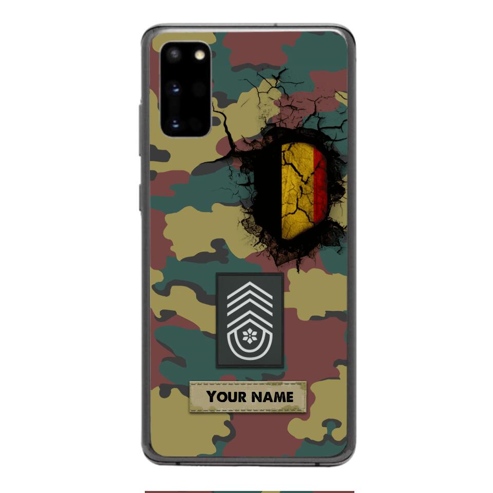 Personalized Belgium Army Veteran Camo Phone Case Printed 3C 0404