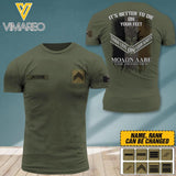 PERSONALIZED FRENCH SOLIDER ARMY WITH RANK IT'S BETTER TO DIE ON YOUR FEET TSHIRT PRINTED QTDT0504
