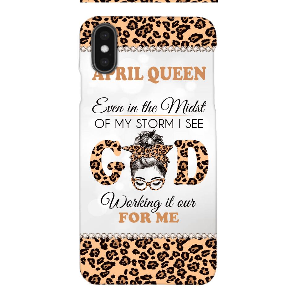 PERSONALIZED MONTH GIRL LEOPARD PHONECASE 3T 0504
