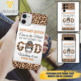 PERSONALIZED MONTH GIRL LEOPARD PHONECASE 3T 0504