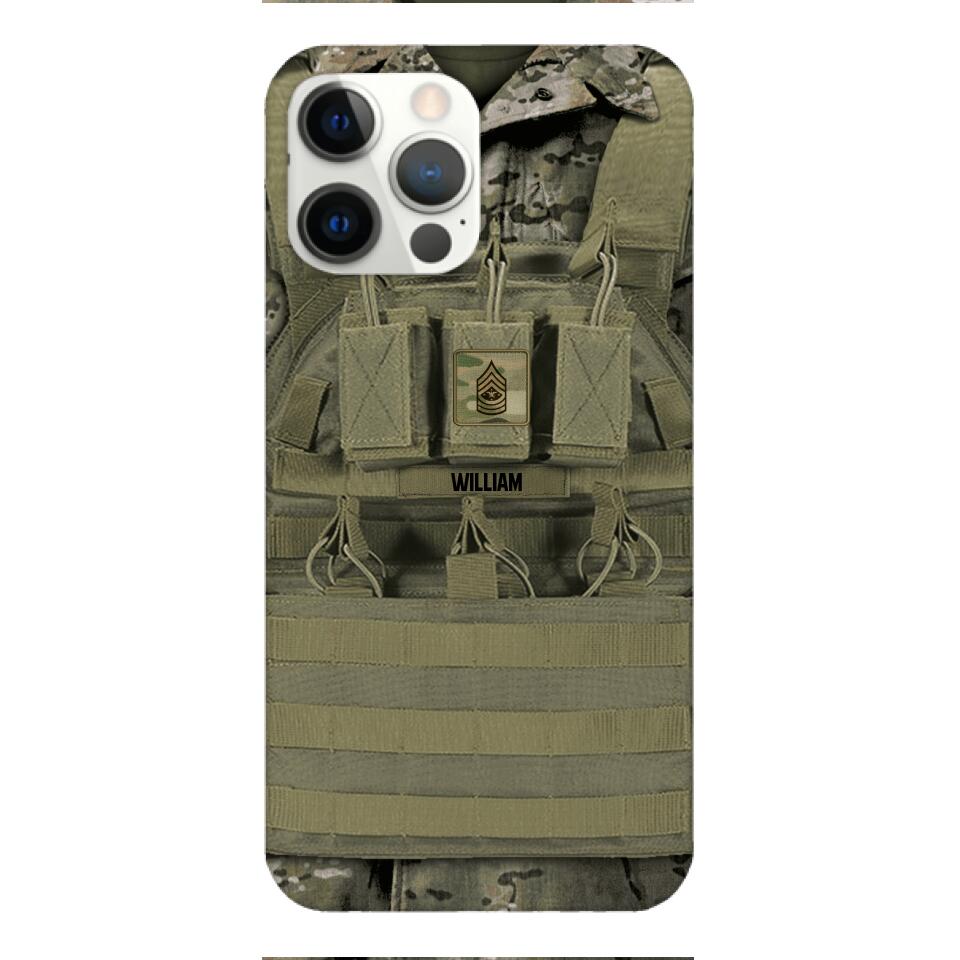 Personalized U.S Soldier Phone Case Printed 22APR-DT05