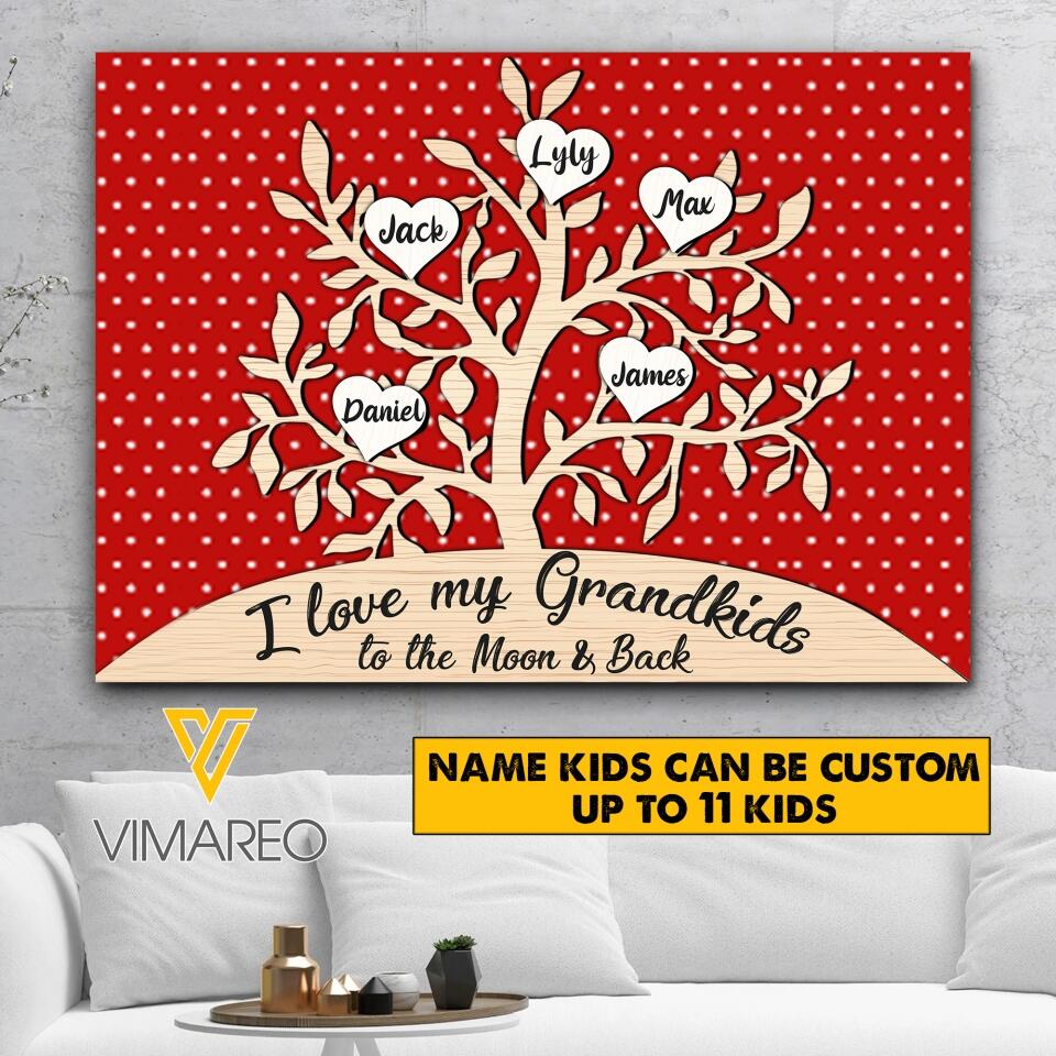 PERSONALIZED I LOVE MY GRANDKID CANVAS 3C 0604