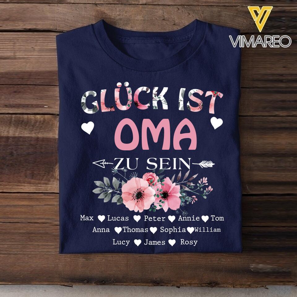 Personalized Gluck Ist Grandma Zu Sein Tshirt Printed QTDT0604