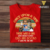Personalized A Girl Who Really Loves Cats And Books Tshirt QTVQ0604