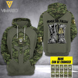 PERSONALIZED CANADIAN ARMY CAMO HONOR THE FALLEN STAND FOR THE FLAG HOODIE 3D PRINTED QTTQ0604