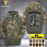 PERSONALIZED UK ARMY CAMO HONOR THE FALLEN STAND FOR THE FLAG HOODIE 3D PRINTED QTTQ0604