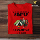 PERSONALIZED JE SUIS UNE FEMME SIMPLE JAIME LE CAMPING TSHIRT QTDT0704