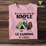 PERSONALIZED JE SUIS UNE FEMME SIMPLE JAIME LE CAMPING TSHIRT QTDT0704