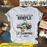PERSONALIZED JE SUIS UNE FEMME SIMPLE JAIME LE CAMPING TSHIRT QTDT0704