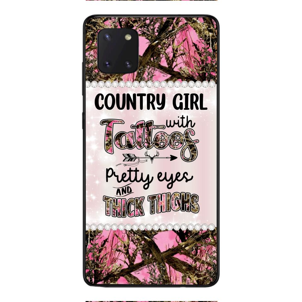 PERSONALIZED COUNTRY GIRL WITH TATTOOS PRETTY EYES AND THICK THINGS PHONECASE QTTN0704