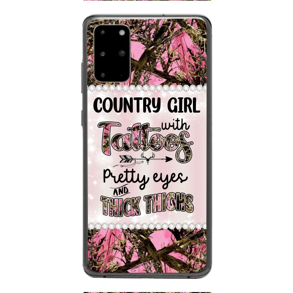 PERSONALIZED COUNTRY GIRL WITH TATTOOS PRETTY EYES AND THICK THINGS PHONECASE QTTN0704