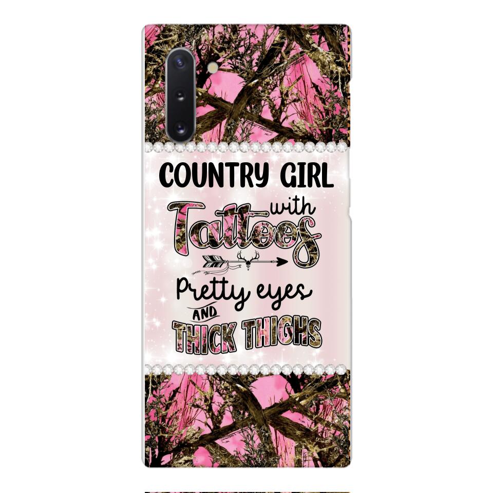 PERSONALIZED COUNTRY GIRL WITH TATTOOS PRETTY EYES AND THICK THINGS PHONECASE QTTN0704