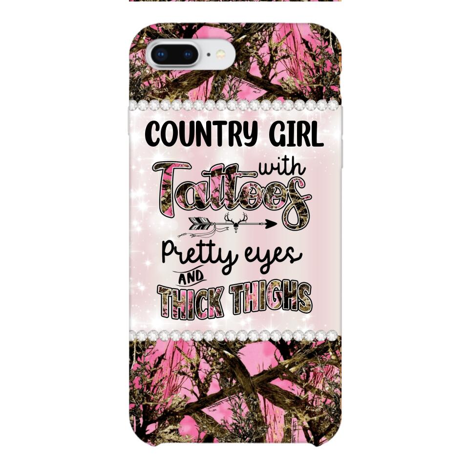 PERSONALIZED COUNTRY GIRL WITH TATTOOS PRETTY EYES AND THICK THINGS PHONECASE QTTN0704