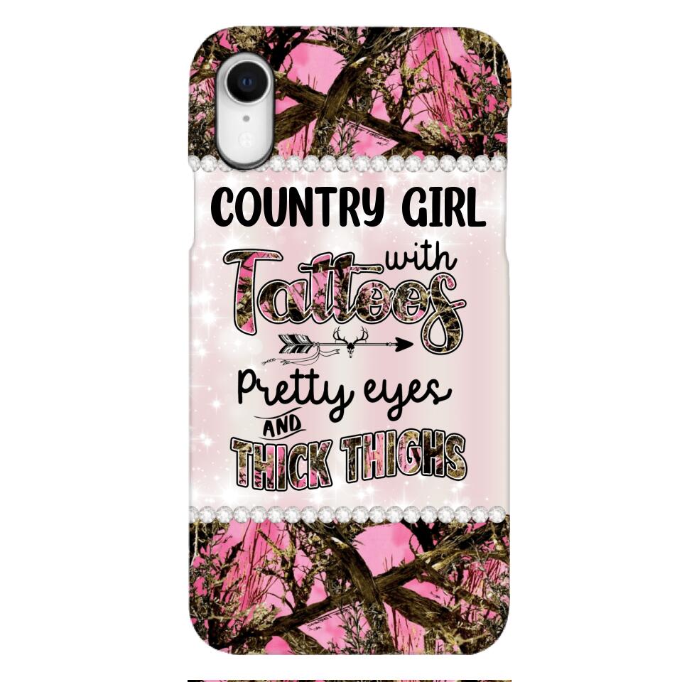 PERSONALIZED COUNTRY GIRL WITH TATTOOS PRETTY EYES AND THICK THINGS PHONECASE QTTN0704