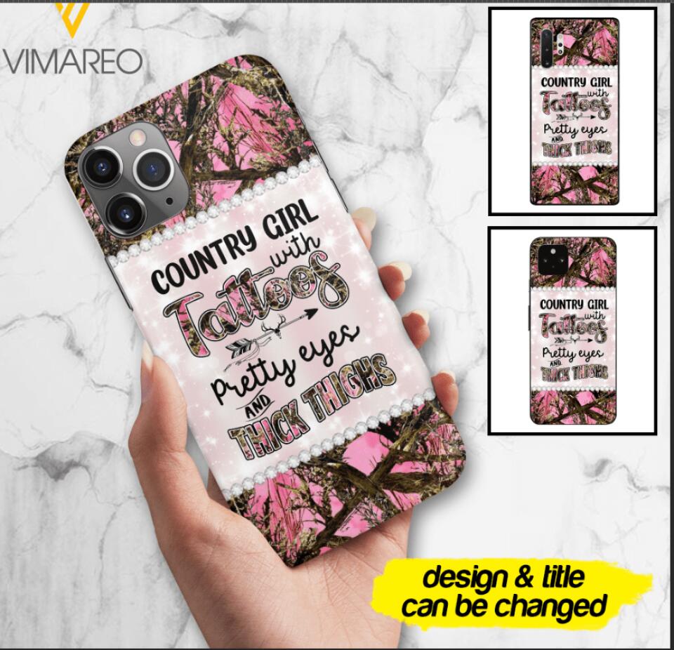 PERSONALIZED COUNTRY GIRL WITH TATTOOS PRETTY EYES AND THICK THINGS PHONECASE QTTN0704