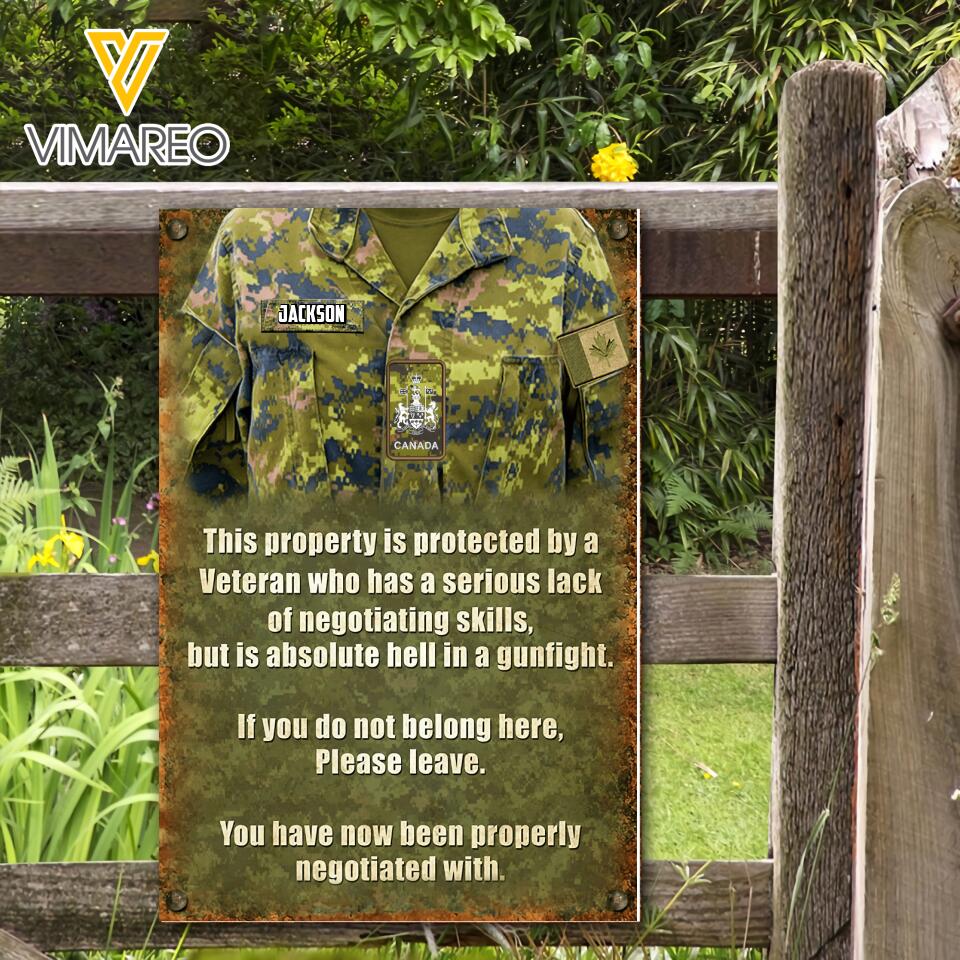 Personalized Canadian Soldier Metal Sign Printed 22APR-HQ08