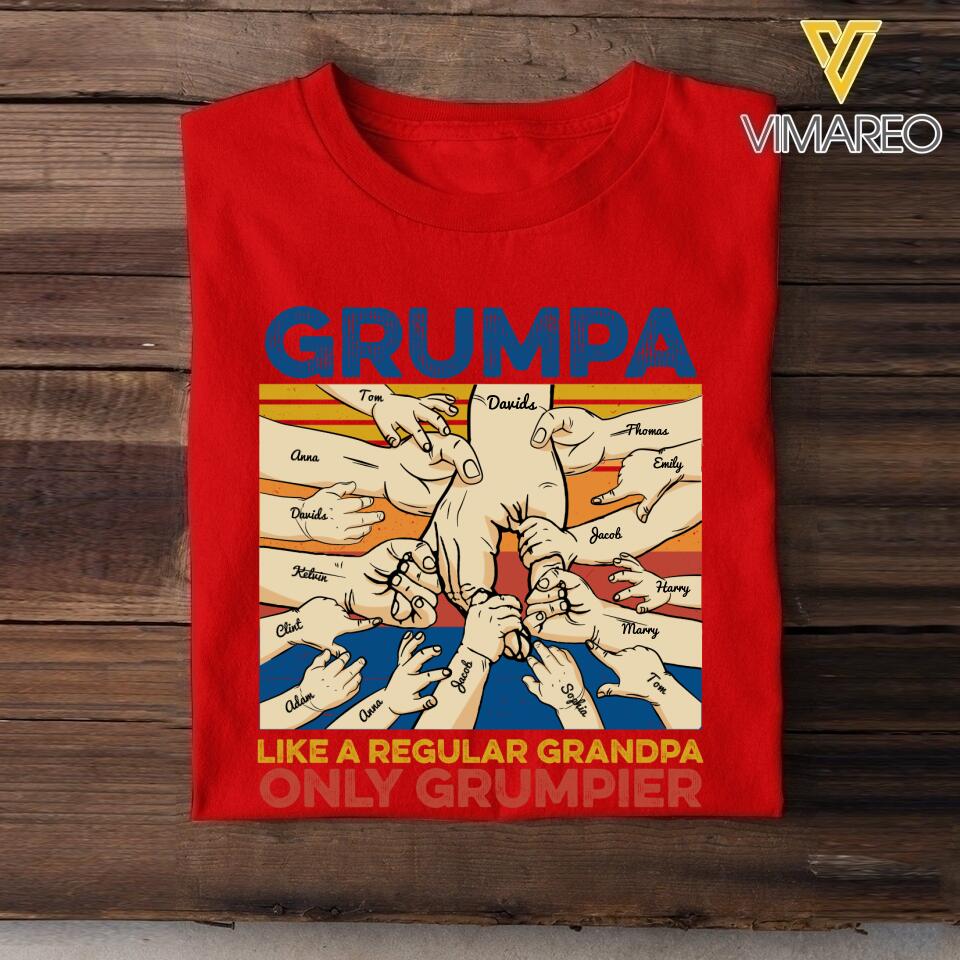 Personalized Grumpa & kid name for Father's day gift shirt