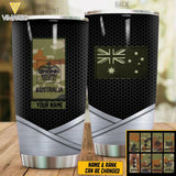 Personalized Australian Veterans/Soldier Tumbler Printed 22APR-LN08