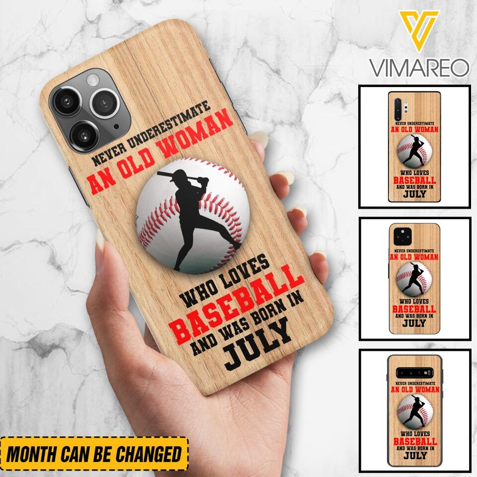 PERSONALIZED OLD WOMAN BASEBALL PHONECASE M3Q 1404