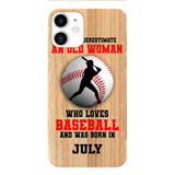 PERSONALIZED OLD WOMAN BASEBALL PHONECASE M3Q 1404