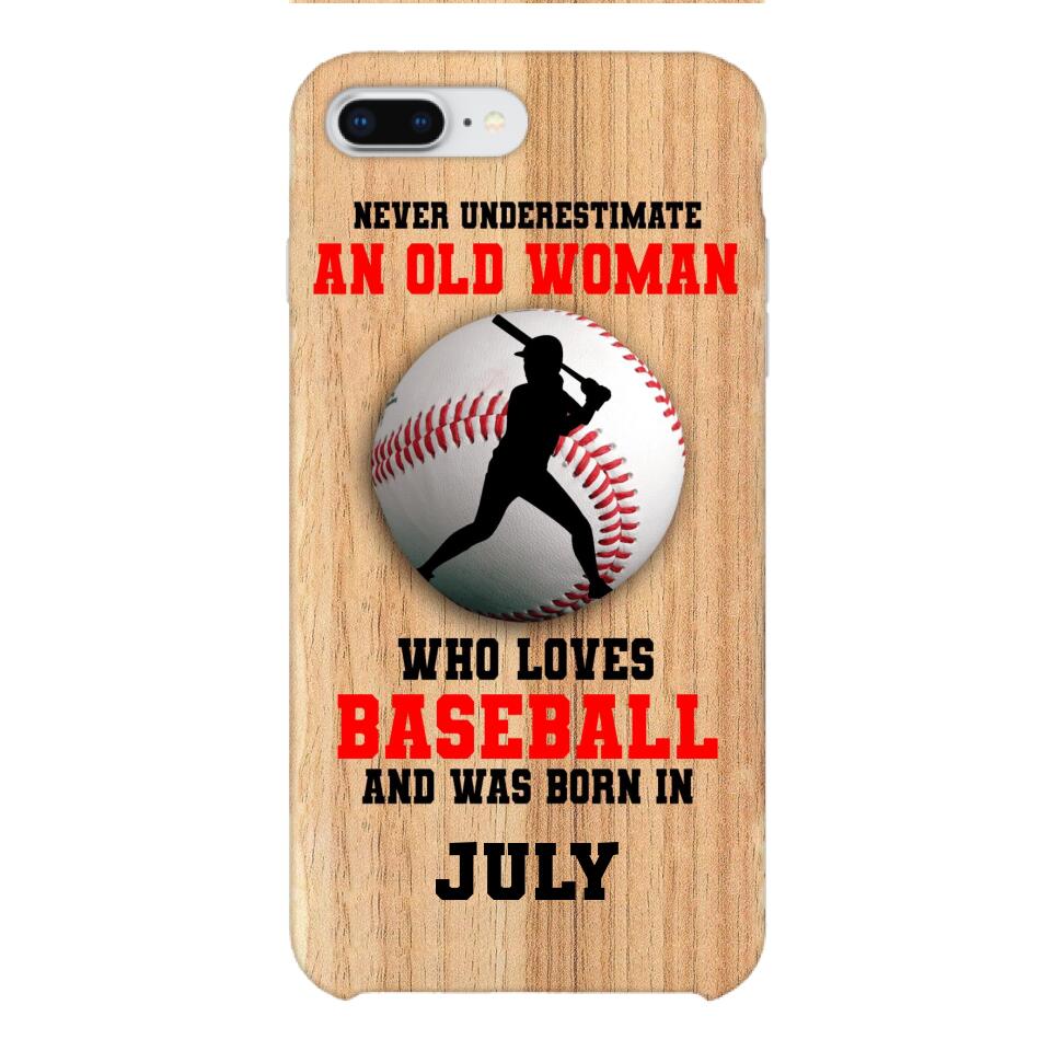 PERSONALIZED OLD WOMAN BASEBALL PHONECASE M3Q 1404