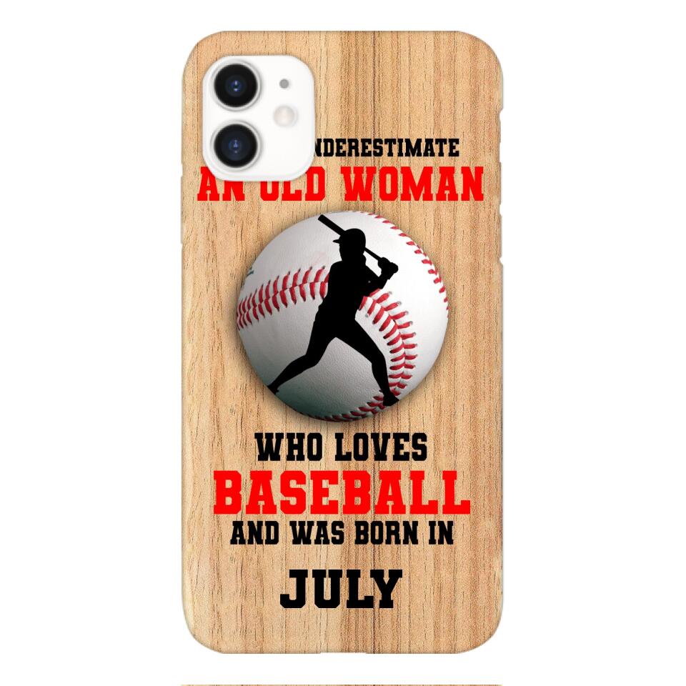 PERSONALIZED OLD WOMAN BASEBALL PHONECASE M3Q 1404