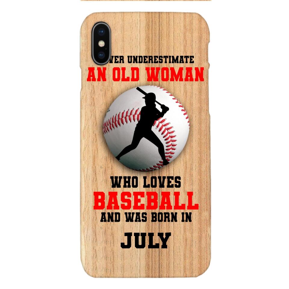 PERSONALIZED OLD WOMAN BASEBALL PHONECASE M3Q 1404