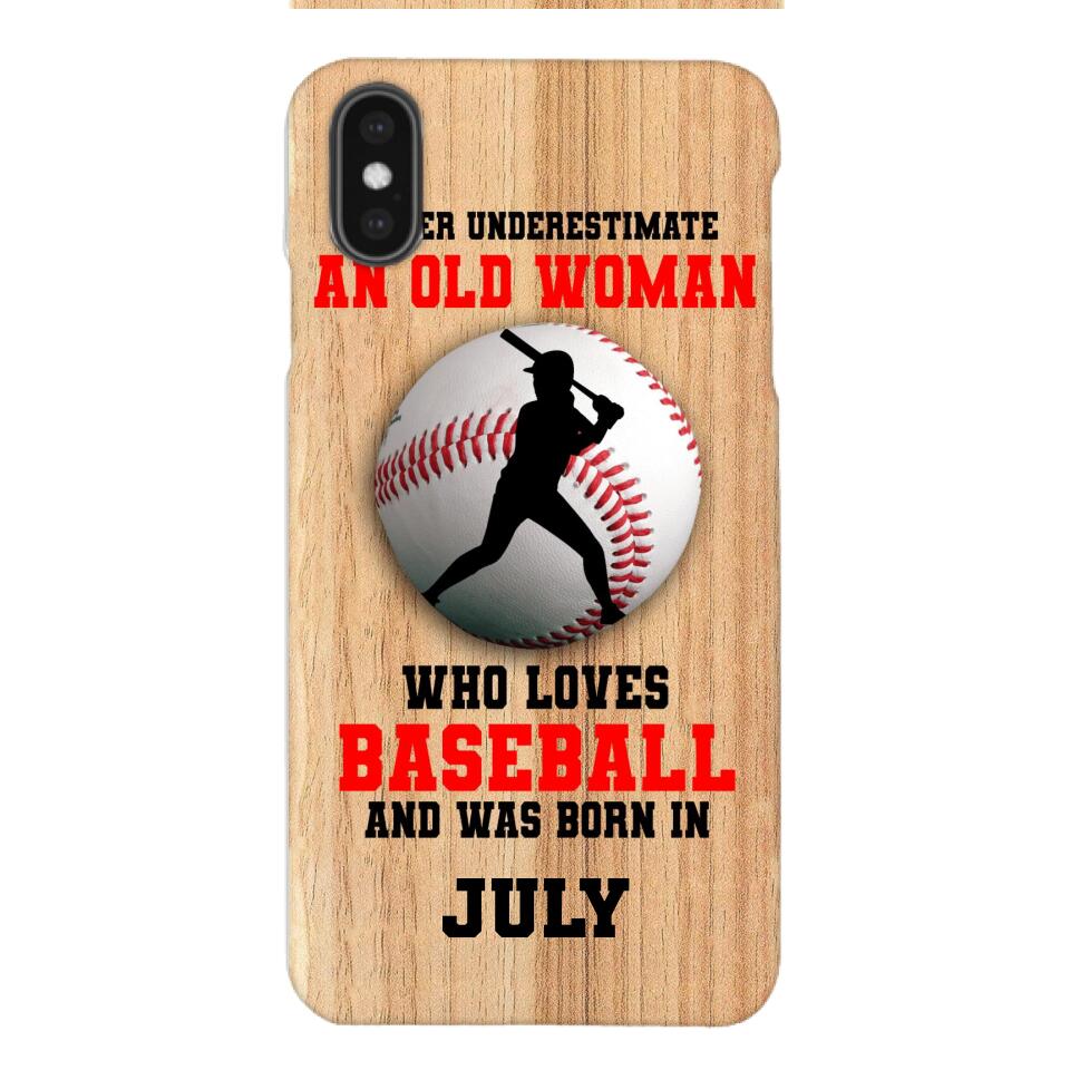 PERSONALIZED OLD WOMAN BASEBALL PHONECASE M3Q 1404