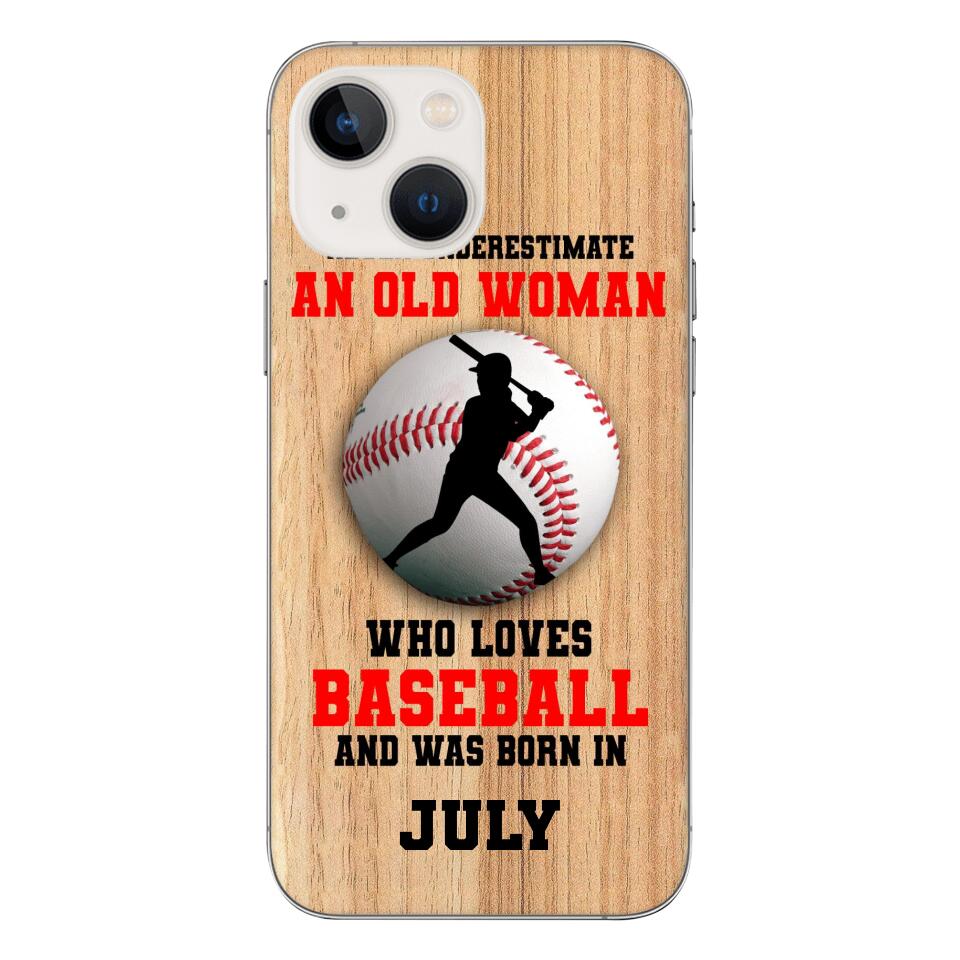 PERSONALIZED OLD WOMAN BASEBALL PHONECASE M3Q 1404