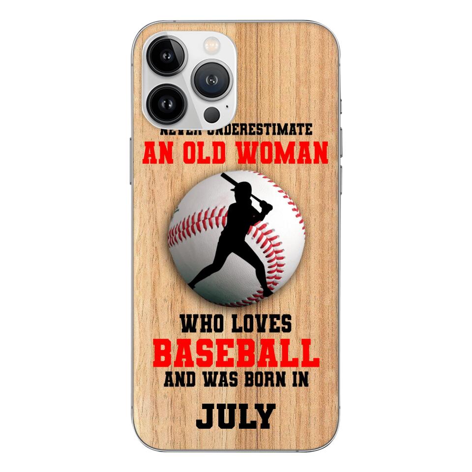 PERSONALIZED OLD WOMAN BASEBALL PHONECASE M3Q 1404