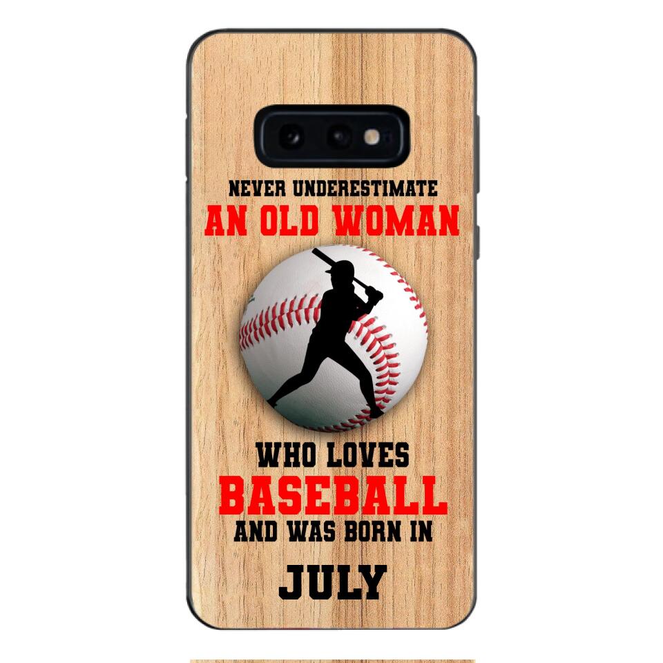 PERSONALIZED OLD WOMAN BASEBALL PHONECASE M3Q 1404