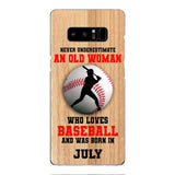 PERSONALIZED OLD WOMAN BASEBALL PHONECASE M3Q 1404