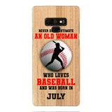 PERSONALIZED OLD WOMAN BASEBALL PHONECASE M3Q 1404