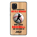 PERSONALIZED OLD WOMAN BASEBALL PHONECASE M3Q 1404