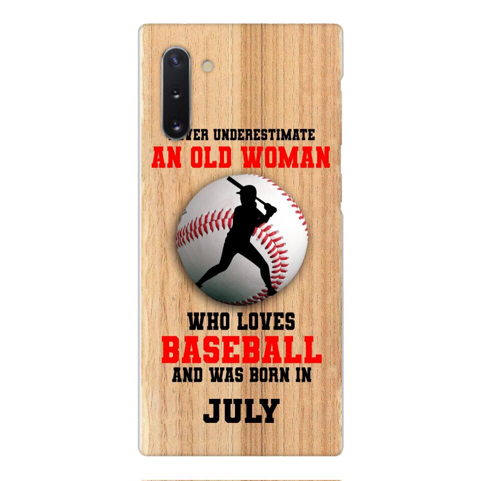 PERSONALIZED OLD WOMAN BASEBALL PHONECASE M3Q 1404
