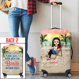 DH Personalized Just A Girl Love Beach Cabin Suitcase Printed HQ1904