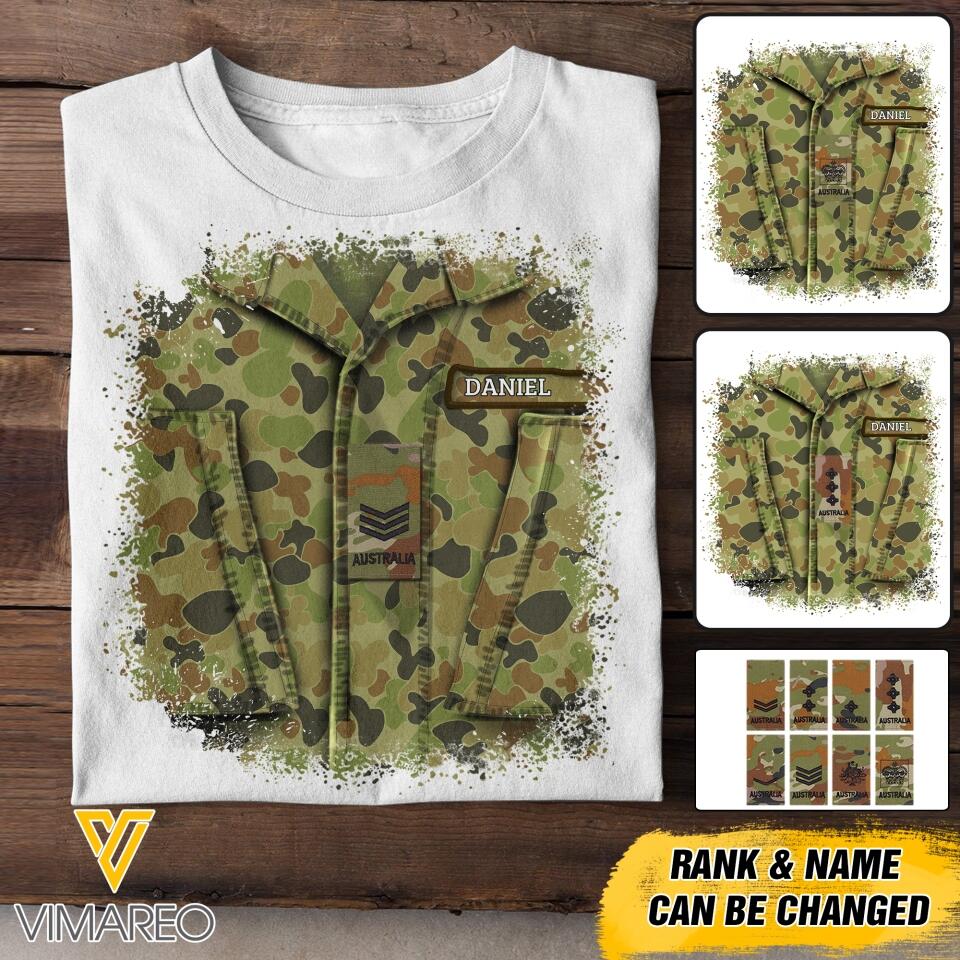 Personalized Australian Soldier Tshit Printed 22APR-DT20