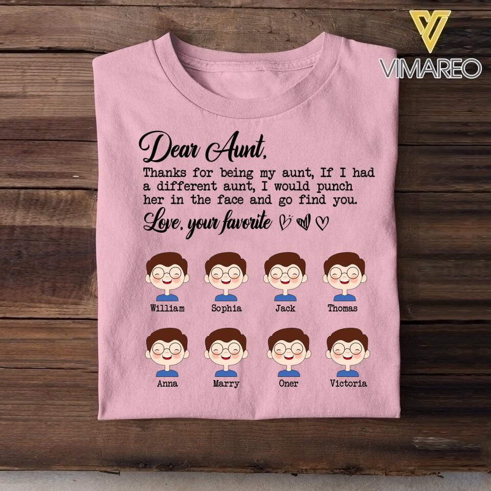 Personalized Aunt KidTshirt Printed 22APR-DT22