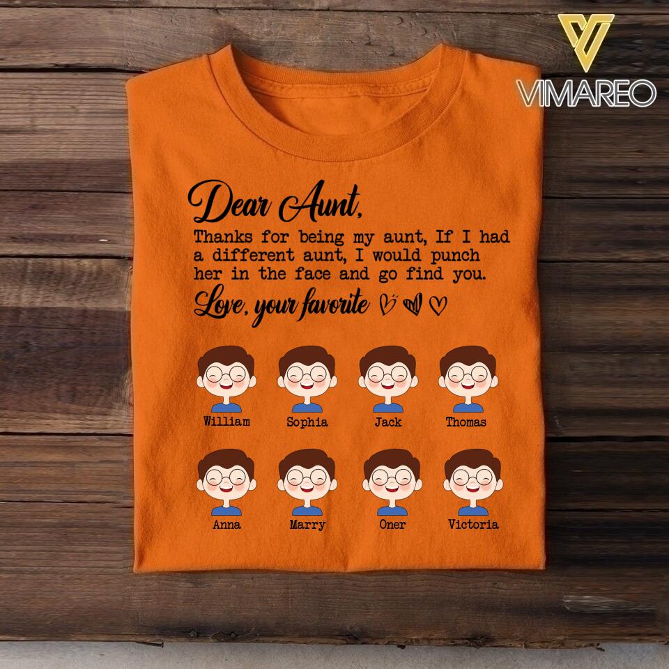 Personalized Aunt KidTshirt Printed 22APR-DT22